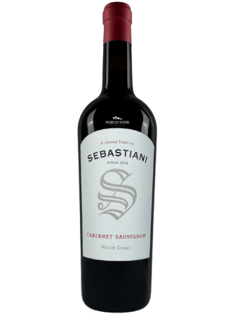 Červné víno Sebastiani North Coast Cabernet Sauvignon s tóny rybízu, kokosu, ostružin a vanilky